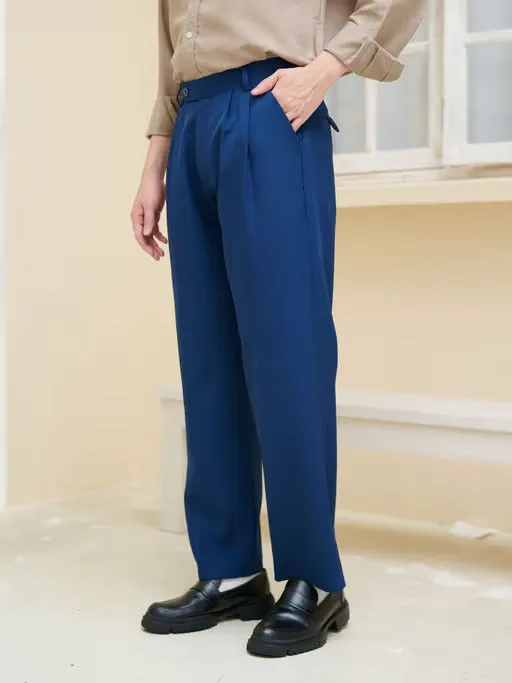 Royal Blue Korean Baggy Pants for Men