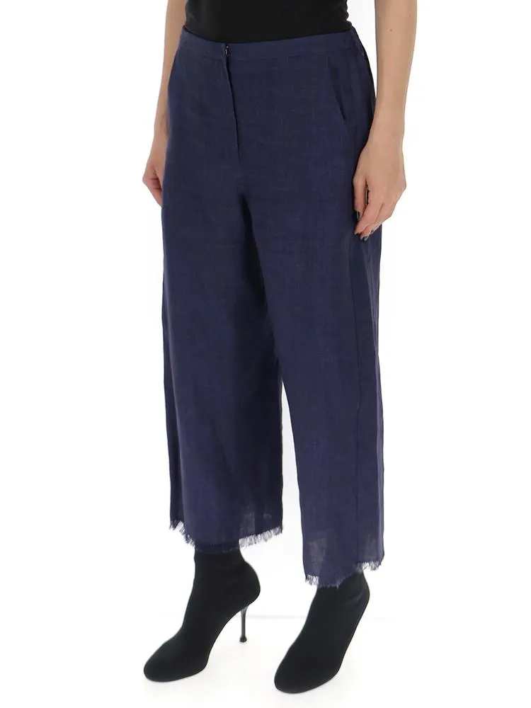 'S Max Mara Cropped Fringed Hem Trousers