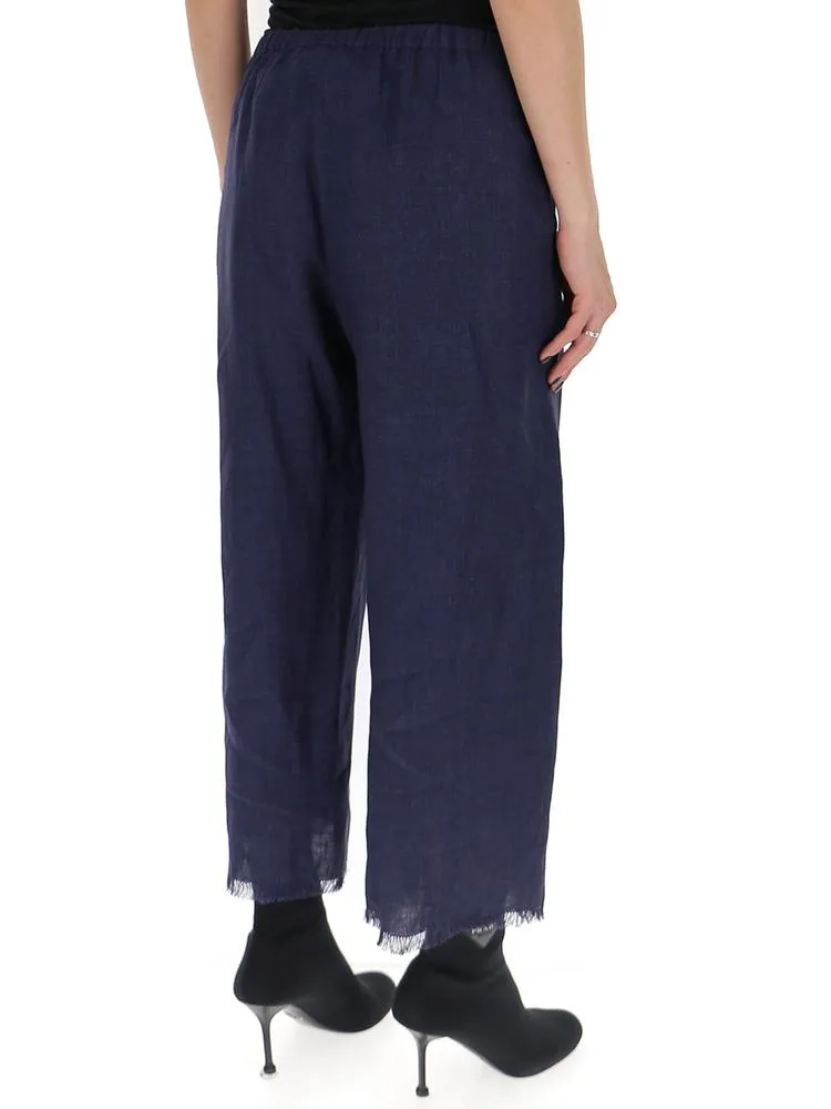 'S Max Mara Cropped Fringed Hem Trousers