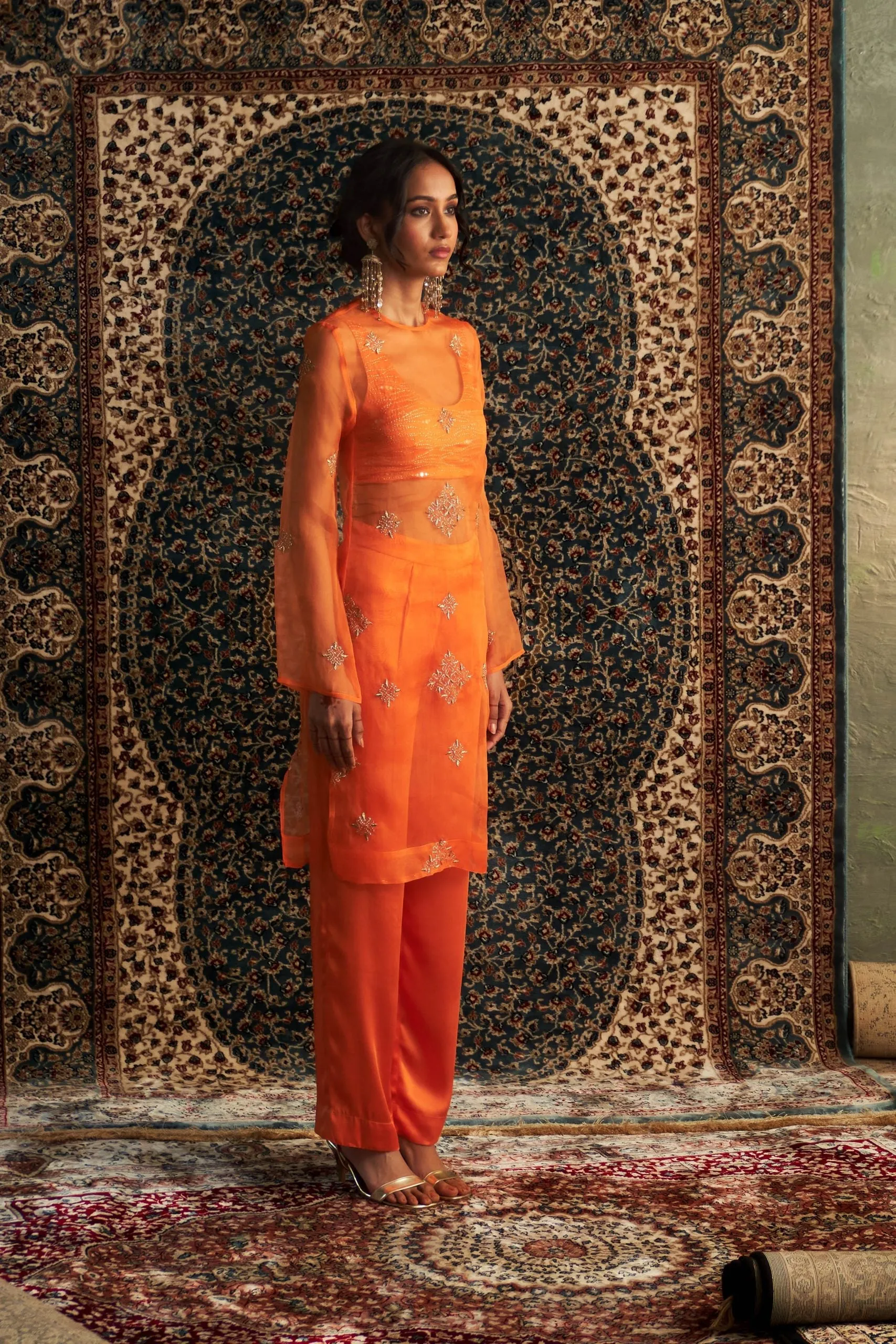 Saffron Straight  Co-ord/ kurta set