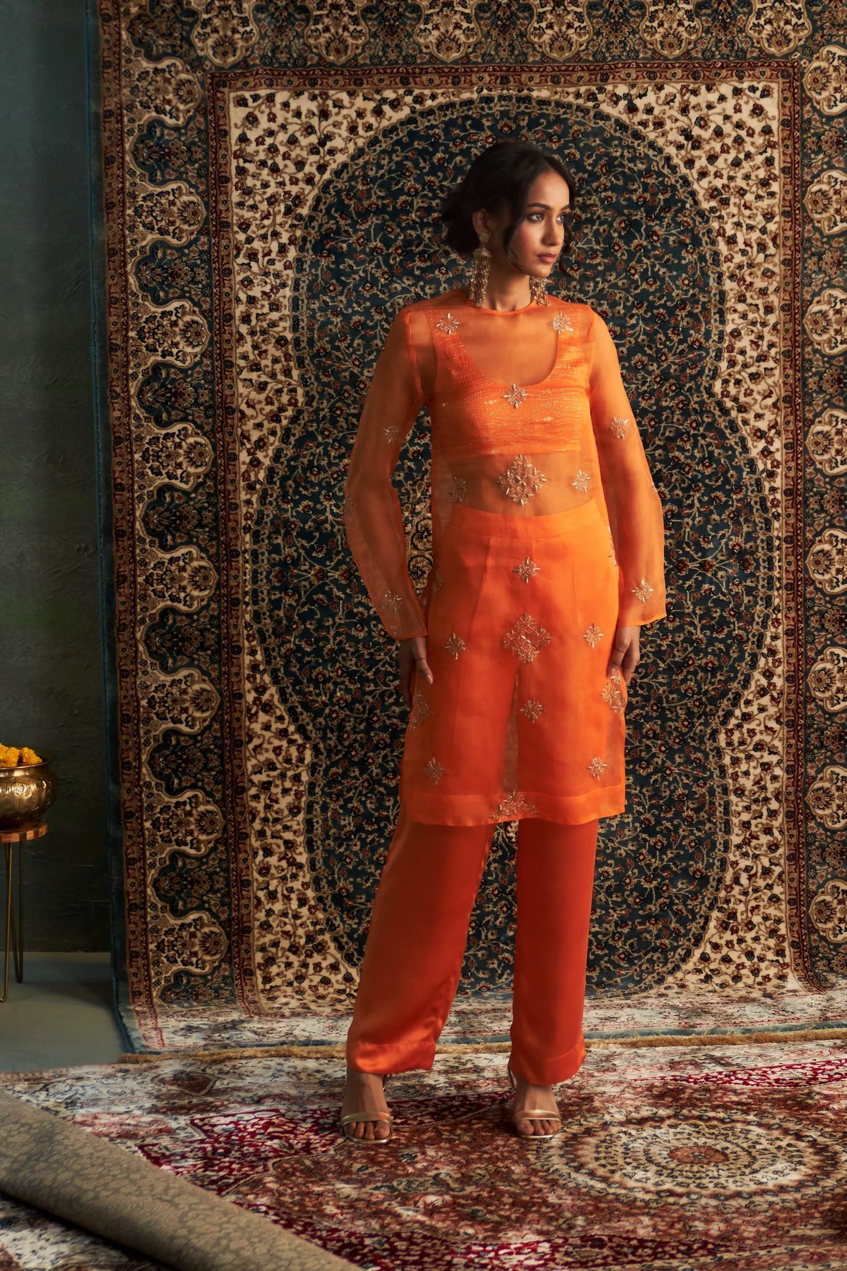 Saffron Straight  Co-ord/ kurta set