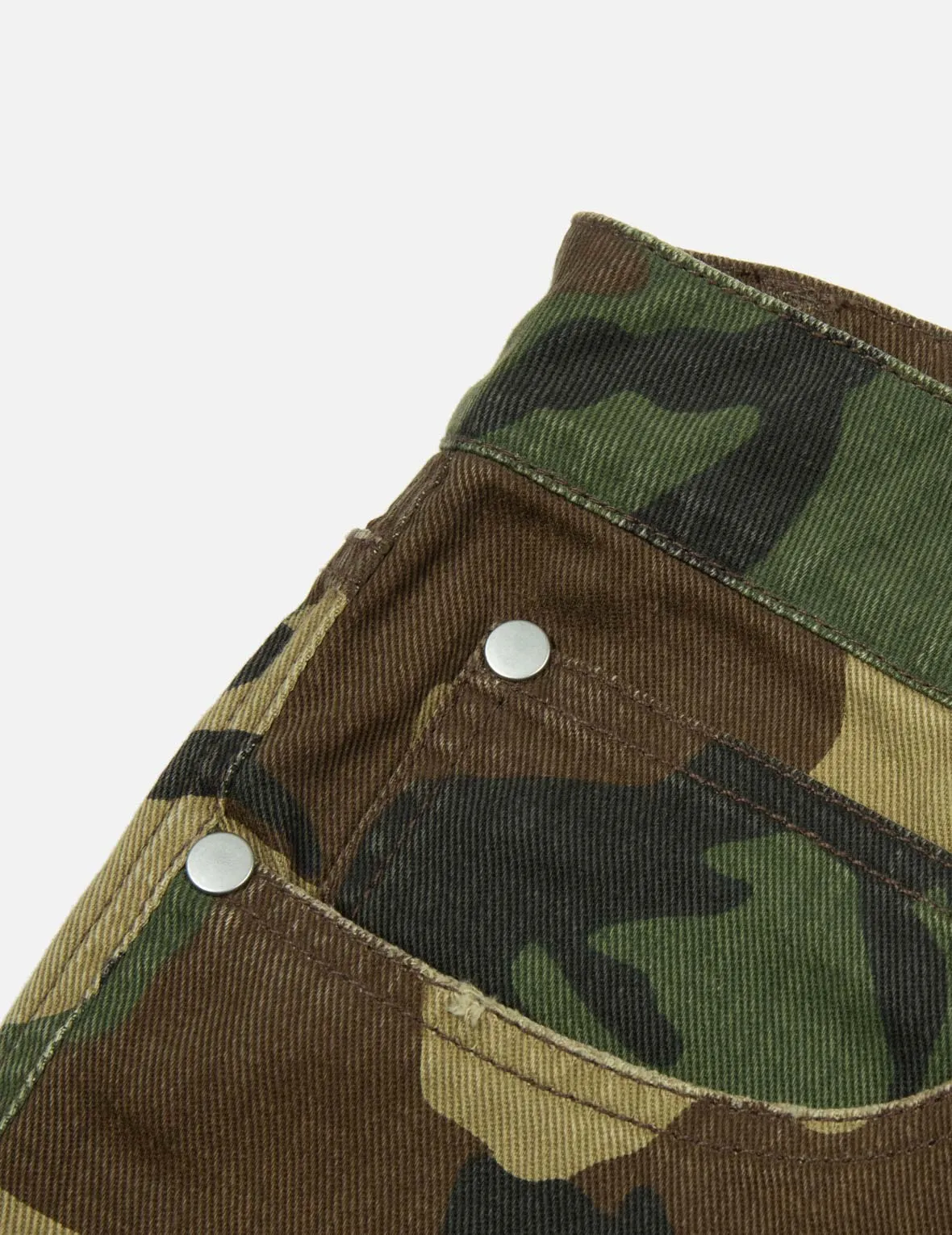 Seagull Appliqué Embroidery Baggy Fit Camo Parachute Pants