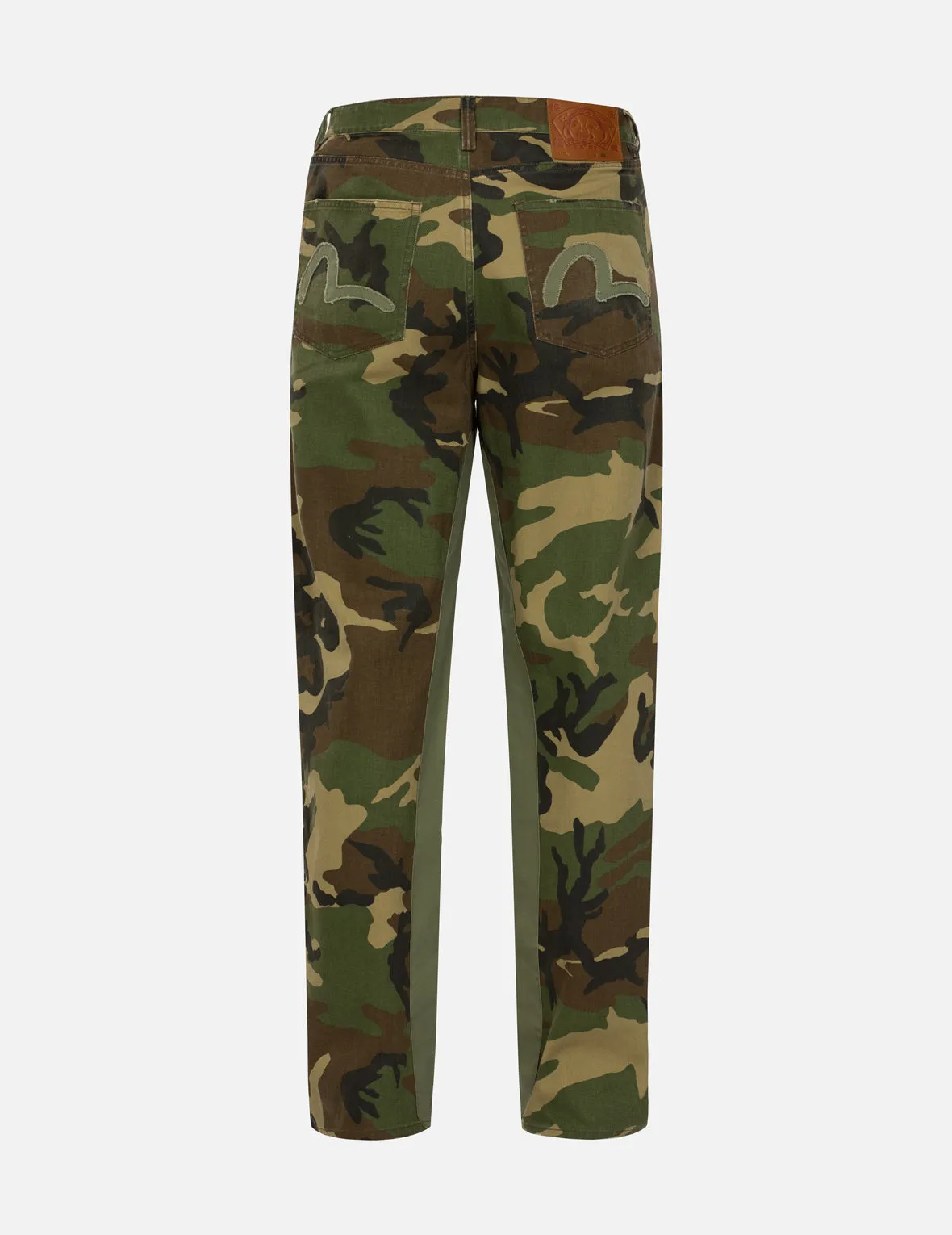 Seagull Appliqué Embroidery Baggy Fit Camo Parachute Pants