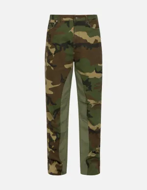 Seagull Appliqué Embroidery Baggy Fit Camo Parachute Pants