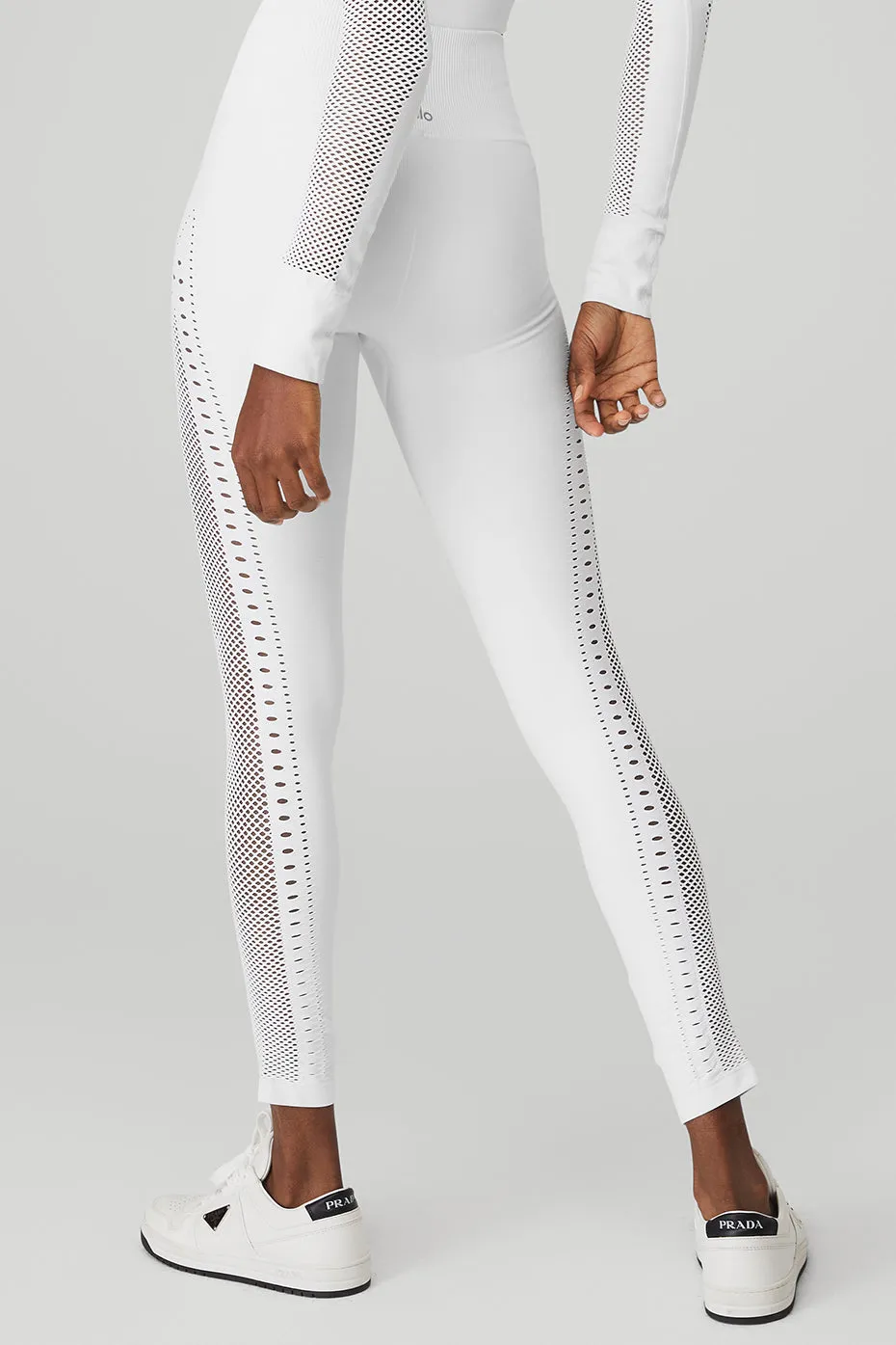 Seamless High-Waist 7/8 Open Air Legging - White