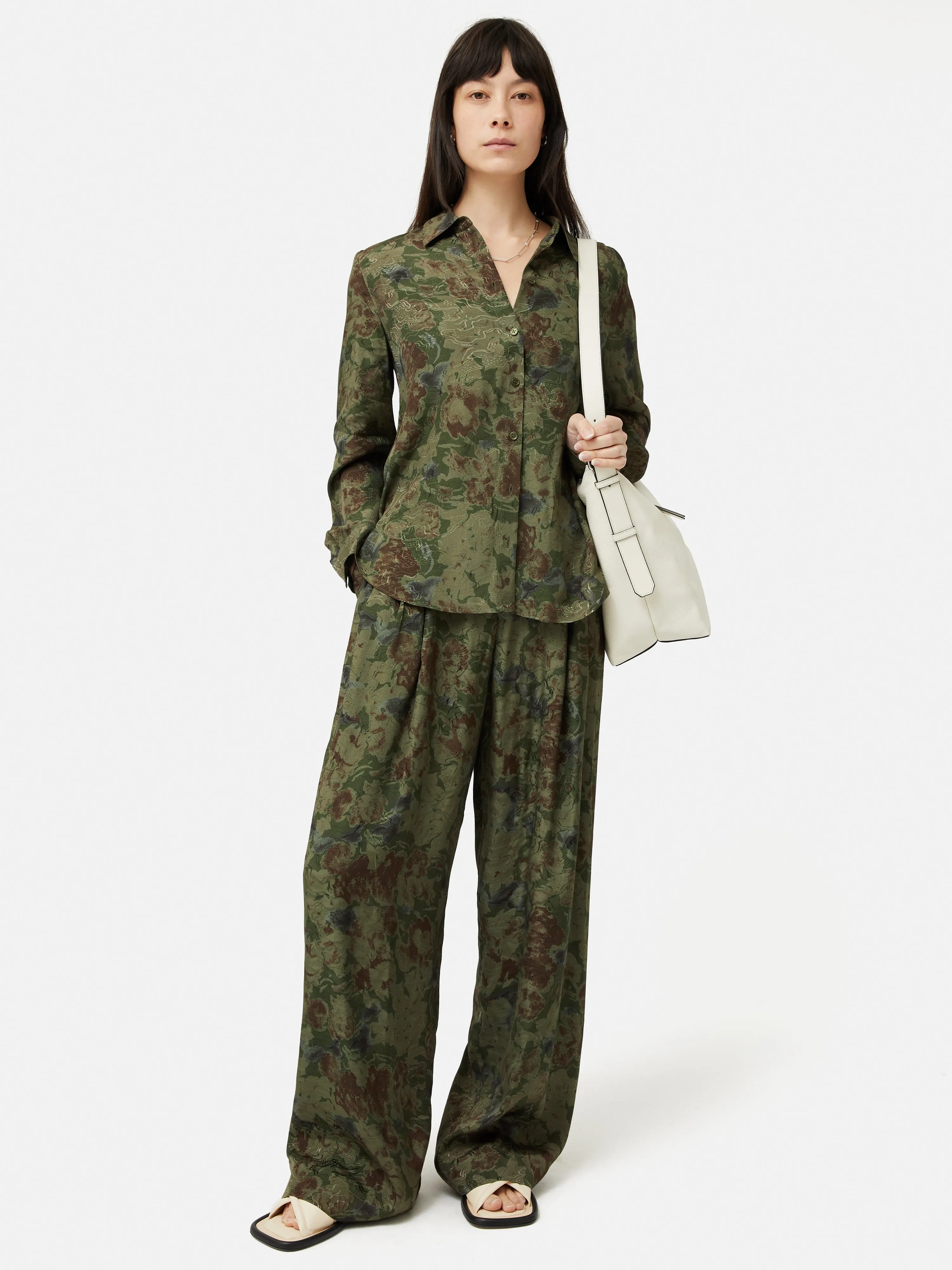 Shadow Floral Jacquard Shirt | Green