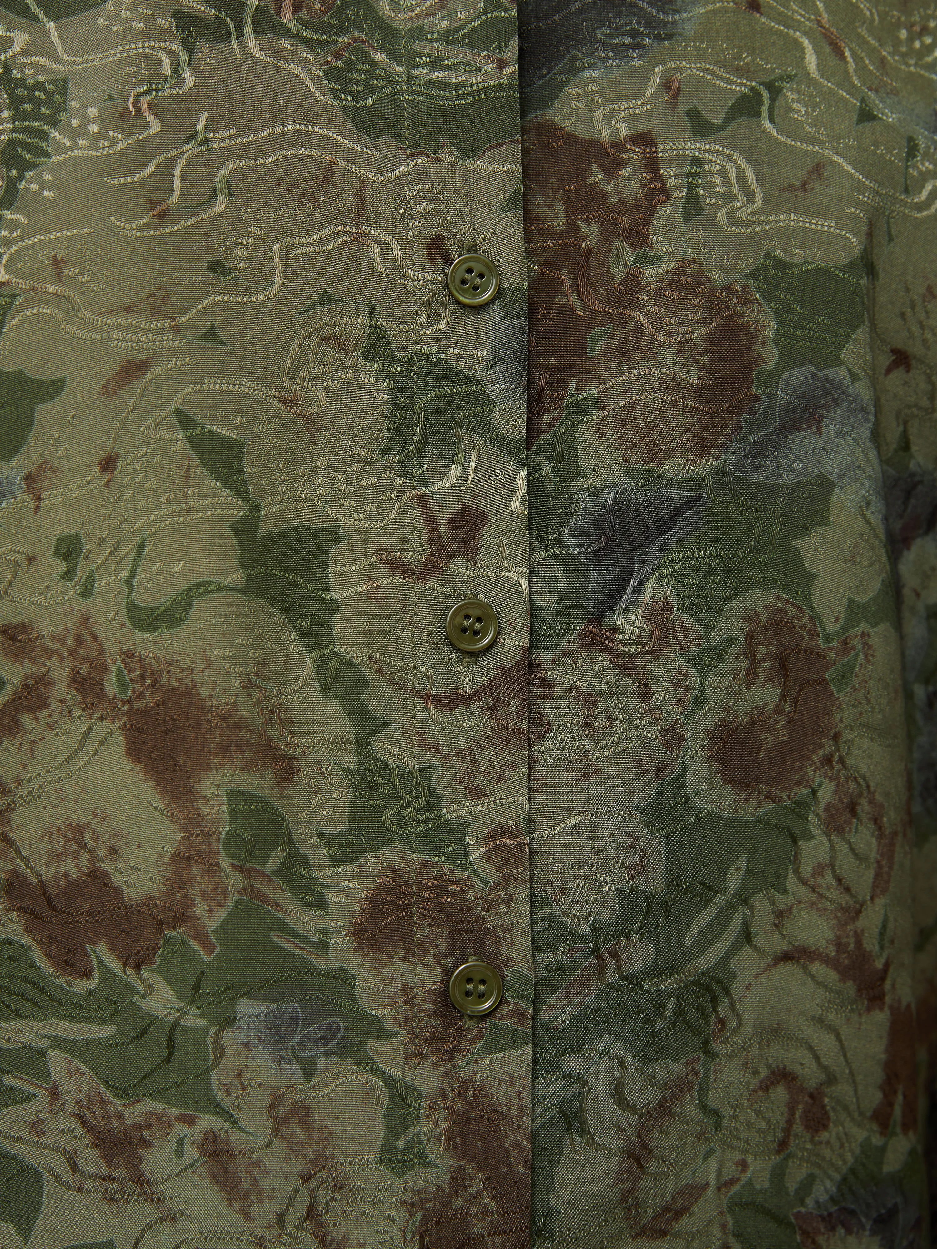 Shadow Floral Jacquard Shirt | Green