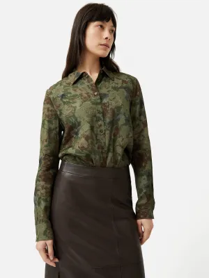 Shadow Floral Jacquard Shirt | Green