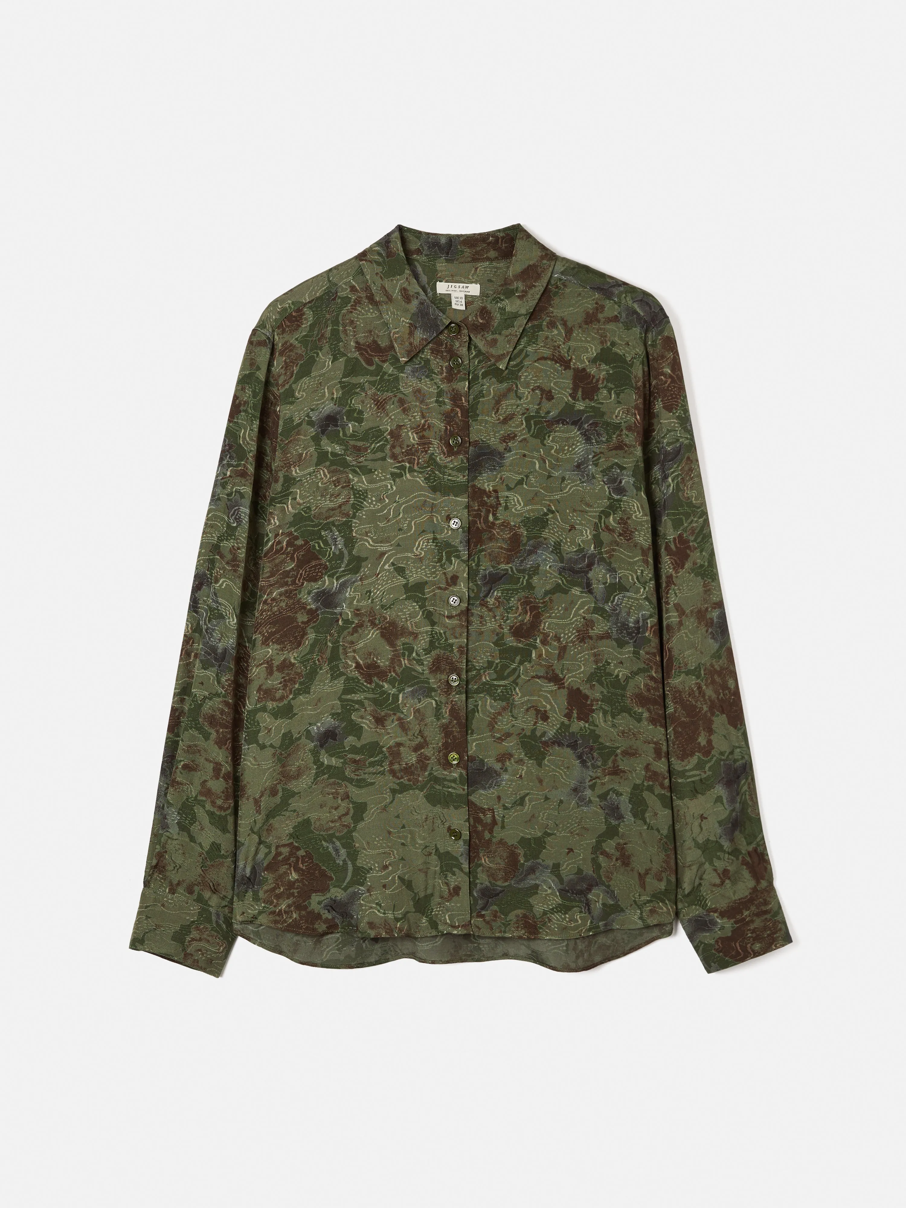 Shadow Floral Jacquard Shirt | Green