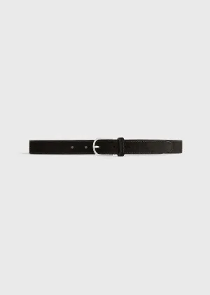 Slim suede trouser belt espresso