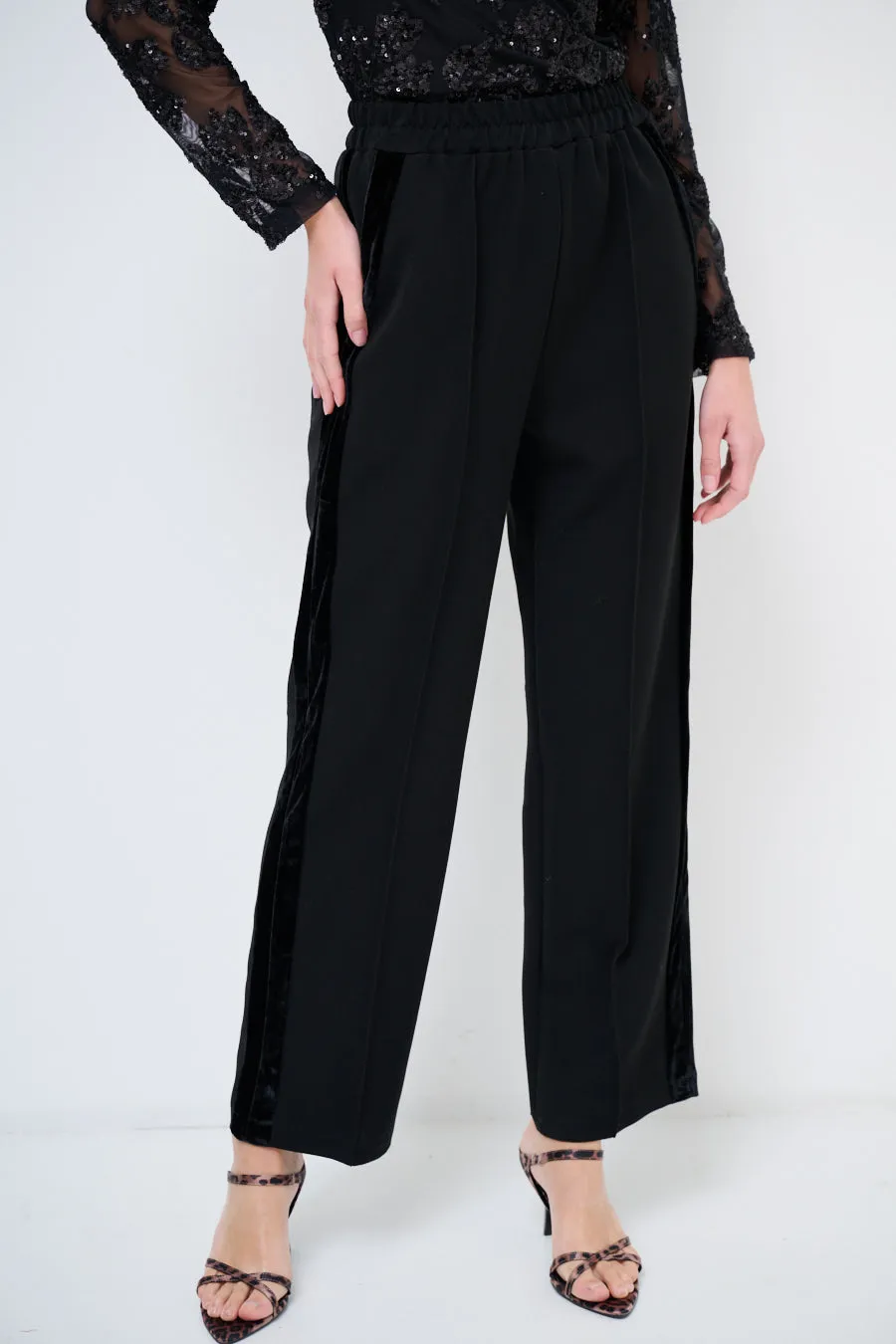 Straight-leg elastic trousers wholesale