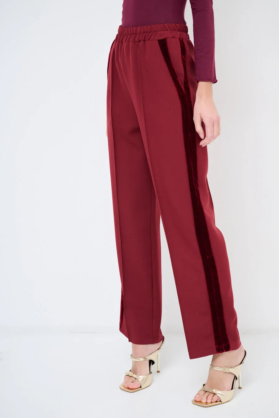 Straight-leg elastic trousers wholesale