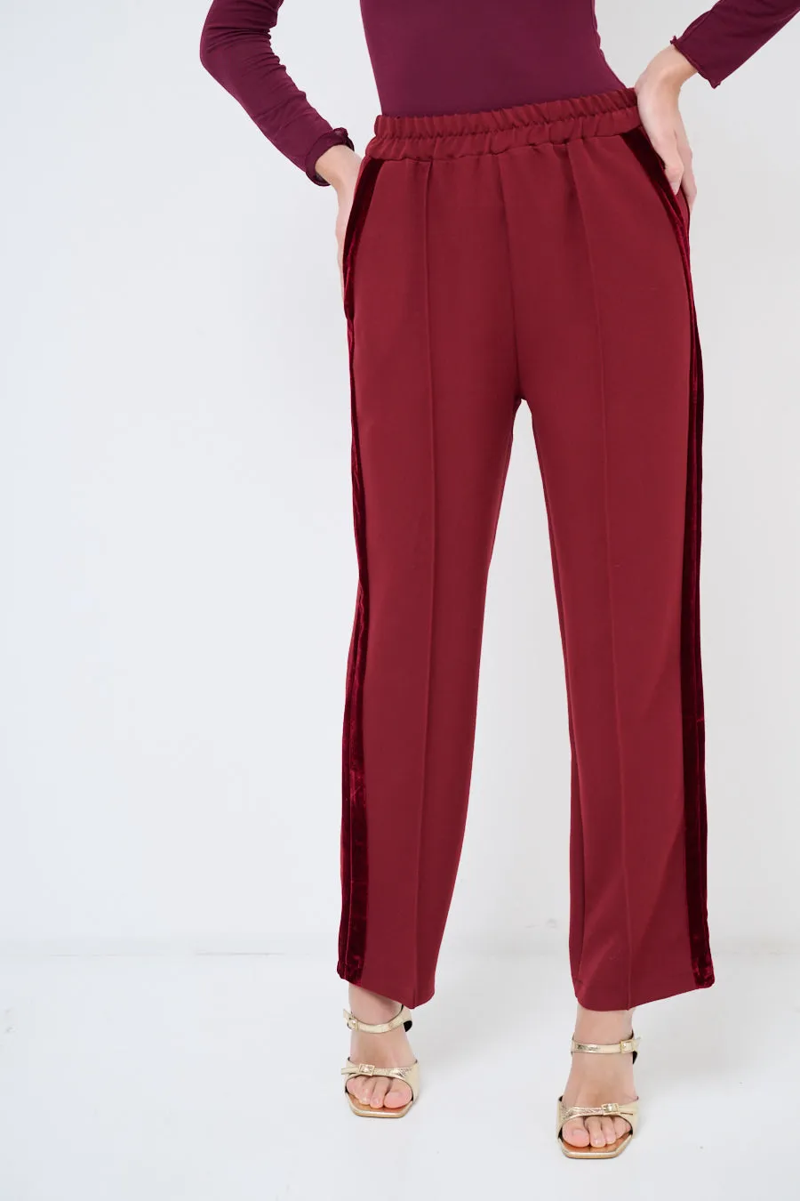 Straight-leg elastic trousers wholesale