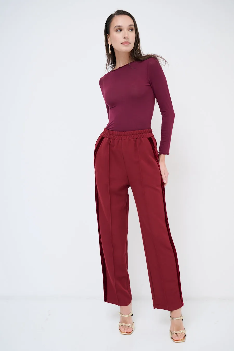 Straight-leg elastic trousers wholesale