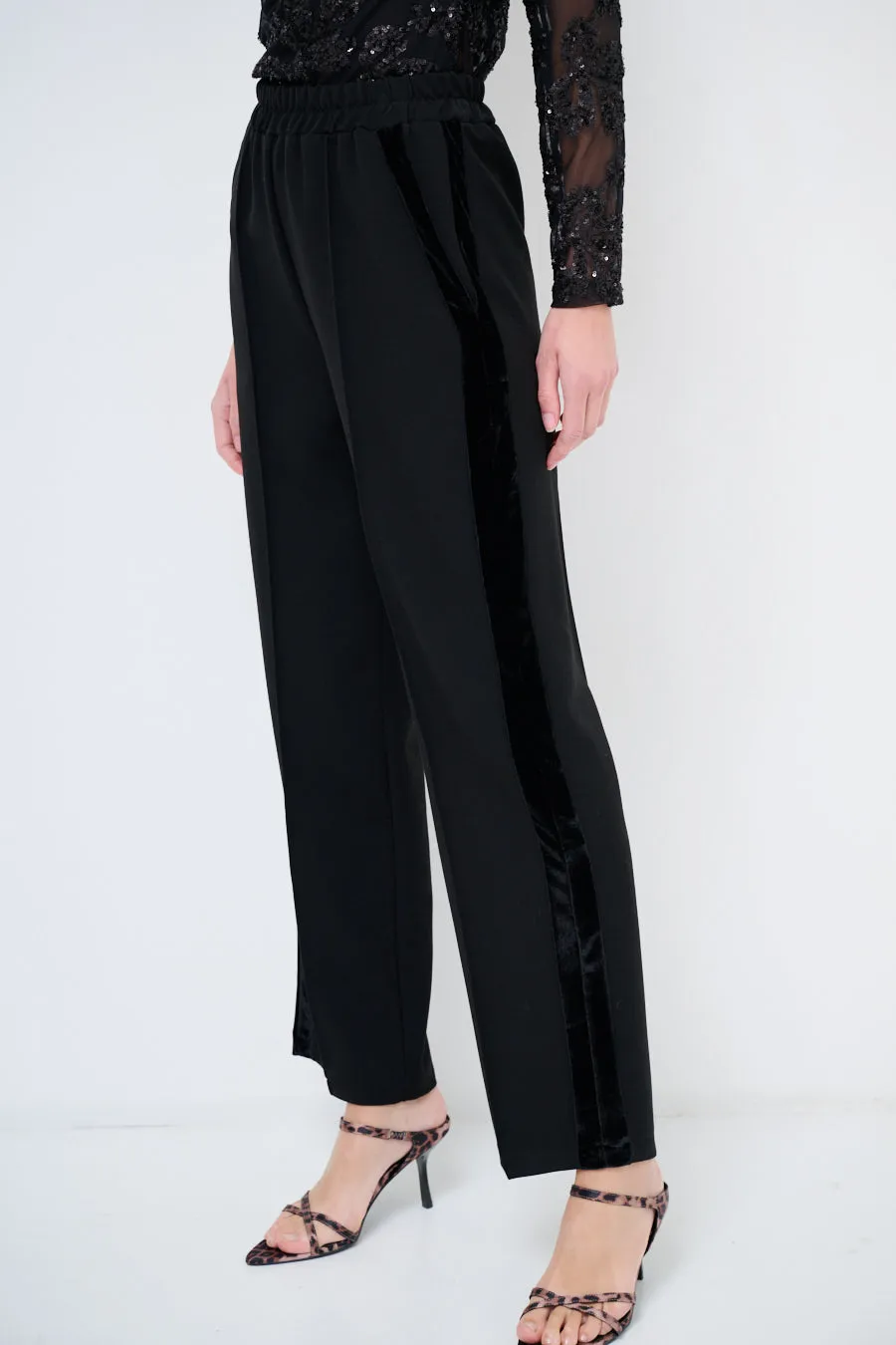 Straight-leg elastic trousers wholesale