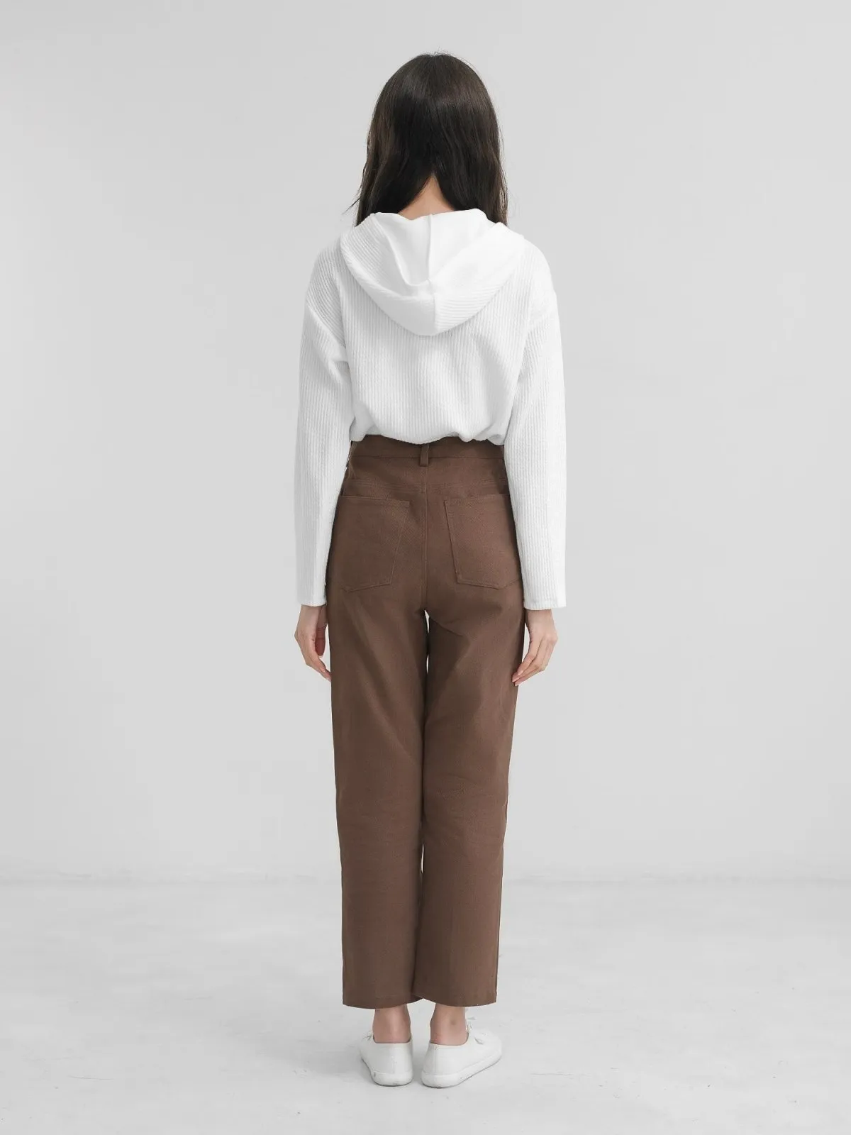 Straight-Leg Twill Trousers