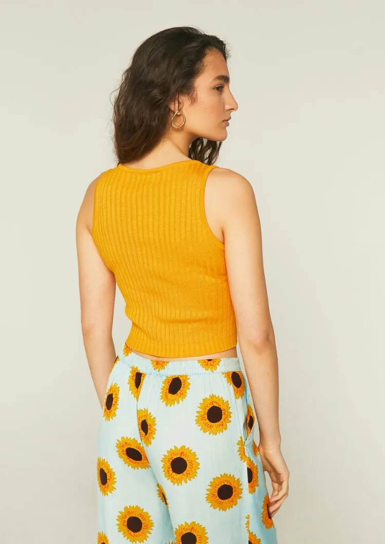 Sunflowers Print Trousers