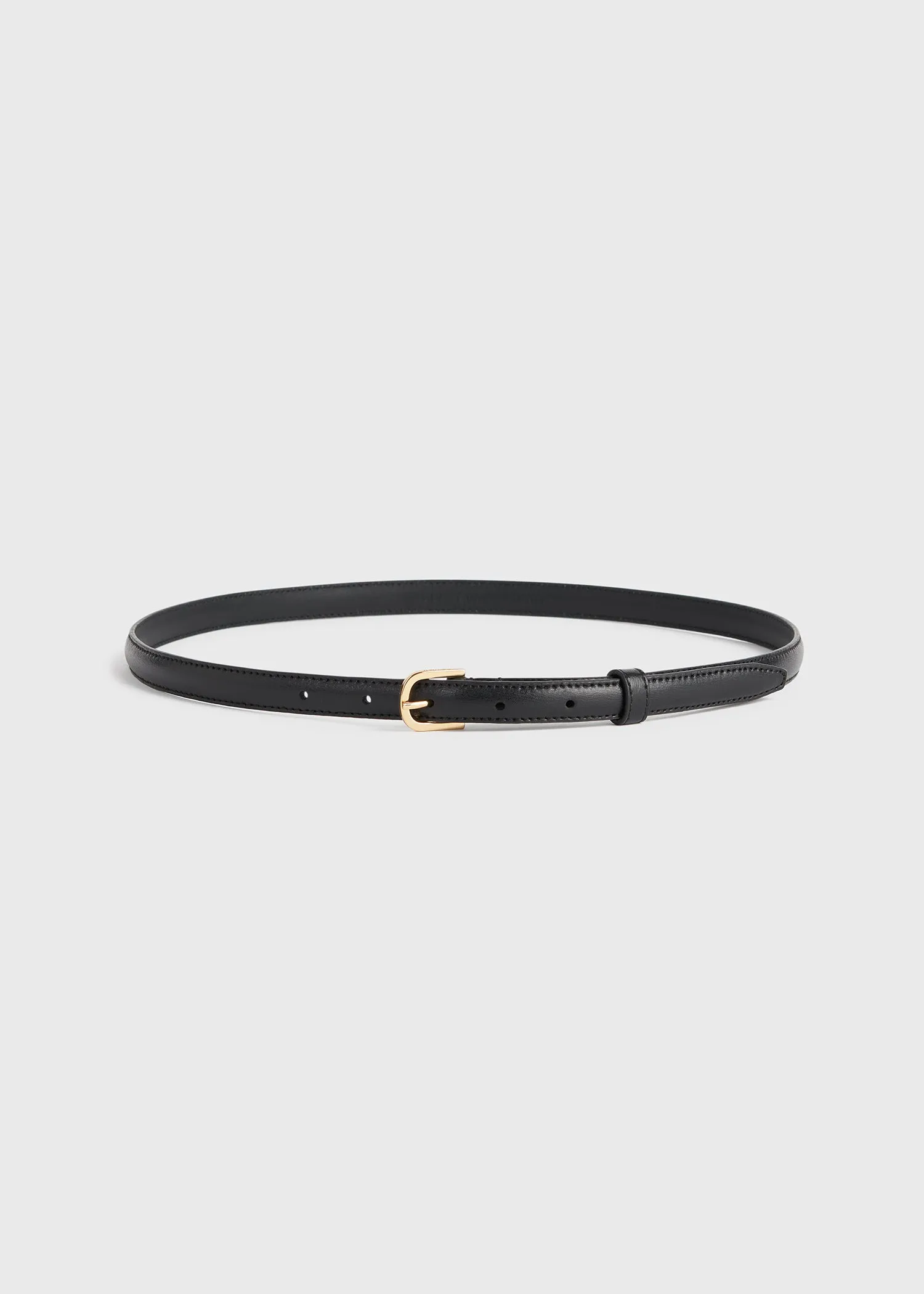 Thin leather belt black