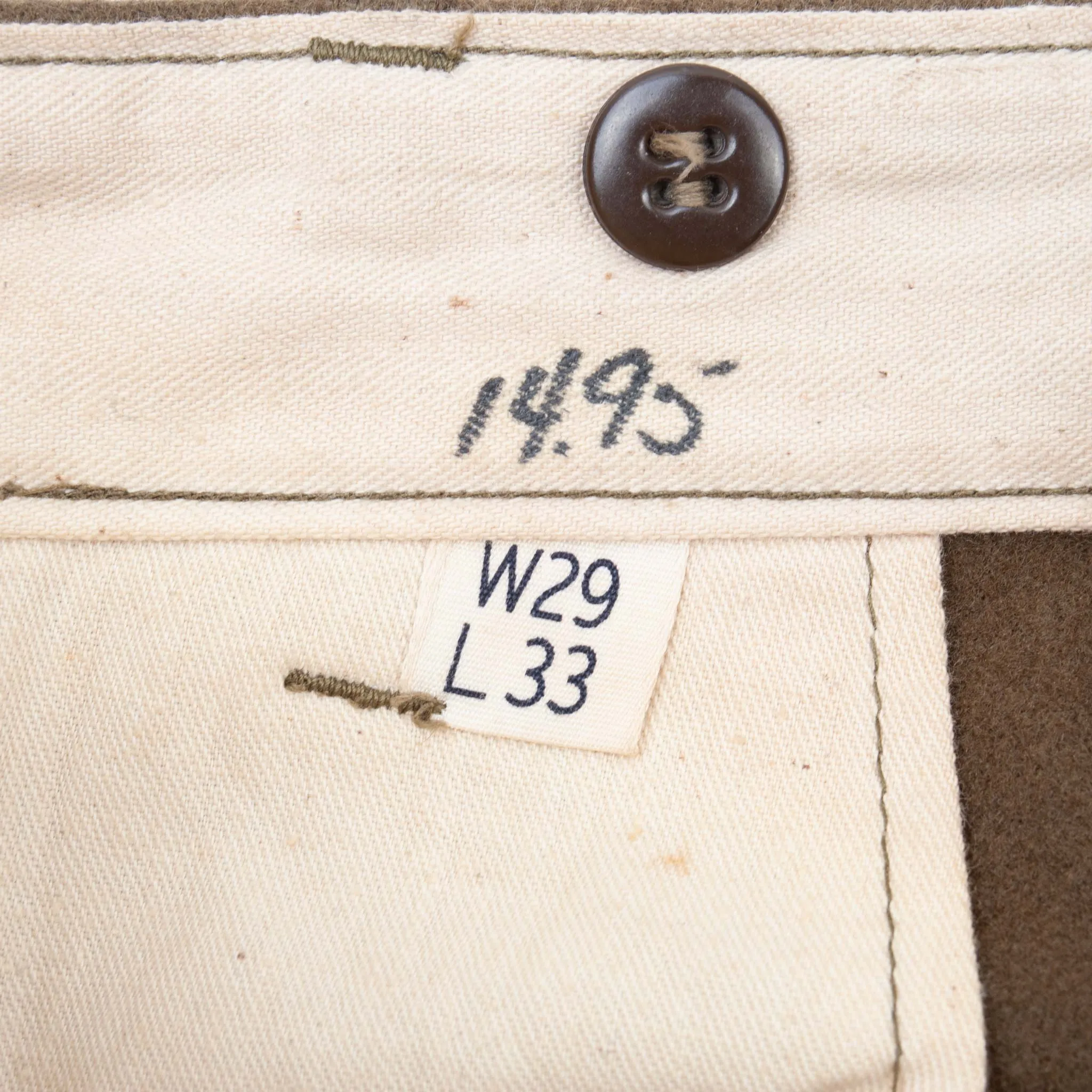 VINTAGE US ARMY WOOL TROUSERS PANTS 1945 WW2 SIZE 29X30