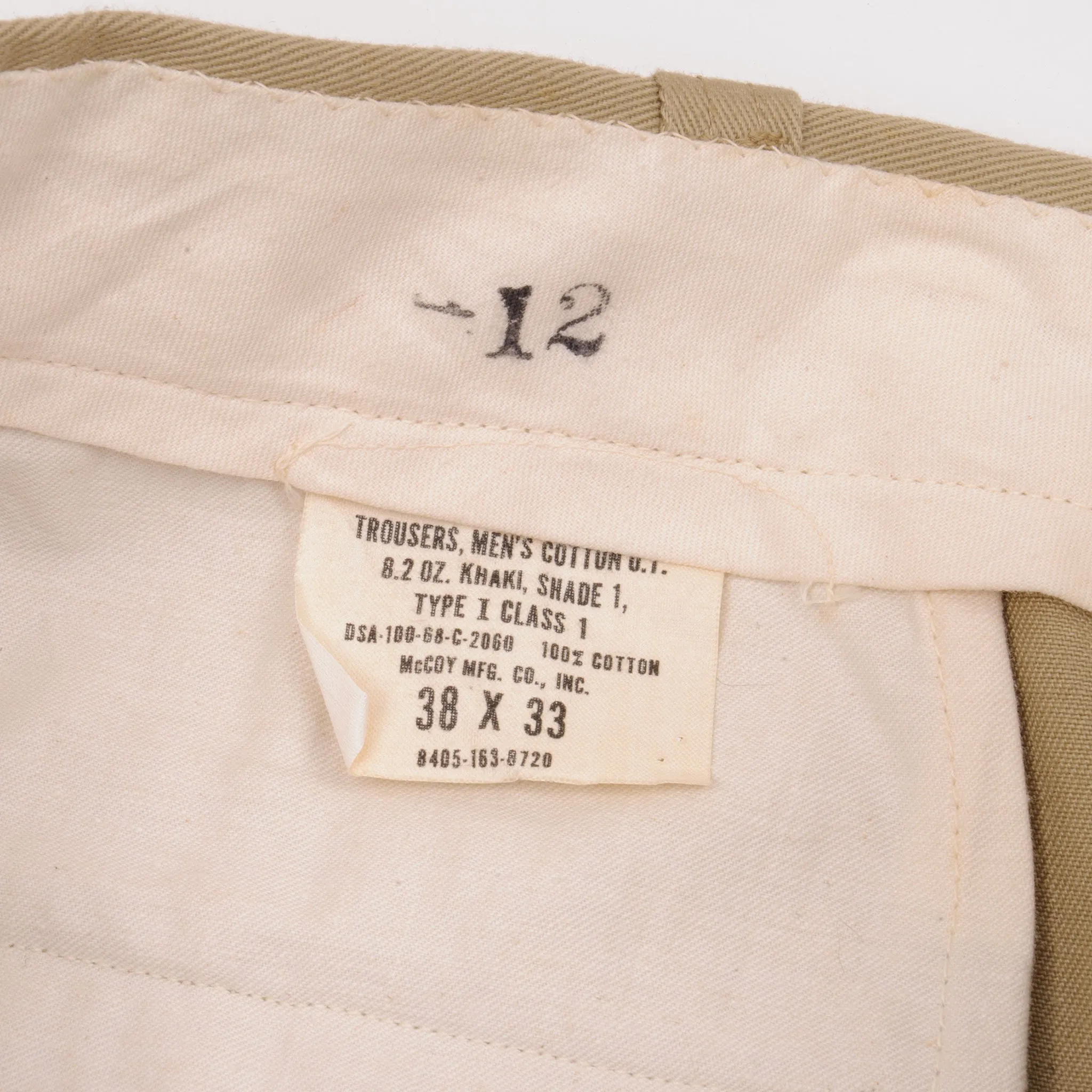 VINTAGE USMC KHAKI TROUSERS PANTS 1968 VIETNAM WAR SIZE W38 L33