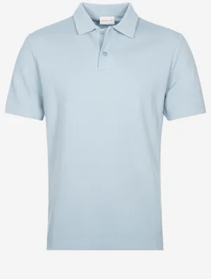 Waffle Texture Piqué Polo Shirt Dove Blue