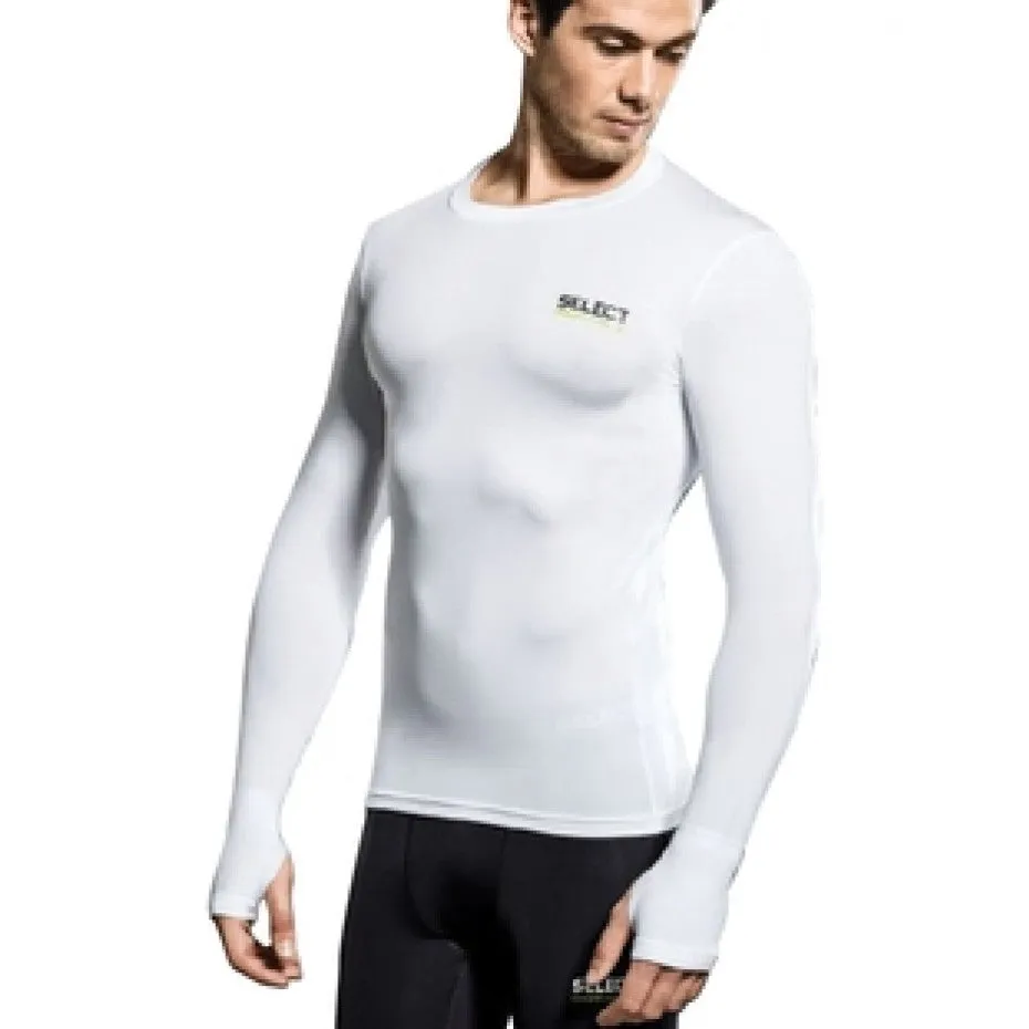 WHITE SELECT COMPRESSION TOP LONG SLEEVE