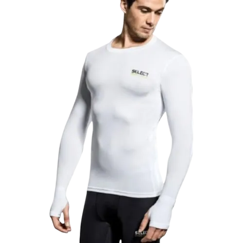 WHITE SELECT COMPRESSION TOP LONG SLEEVE