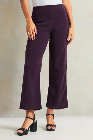 Women Purple Knitted Trousers